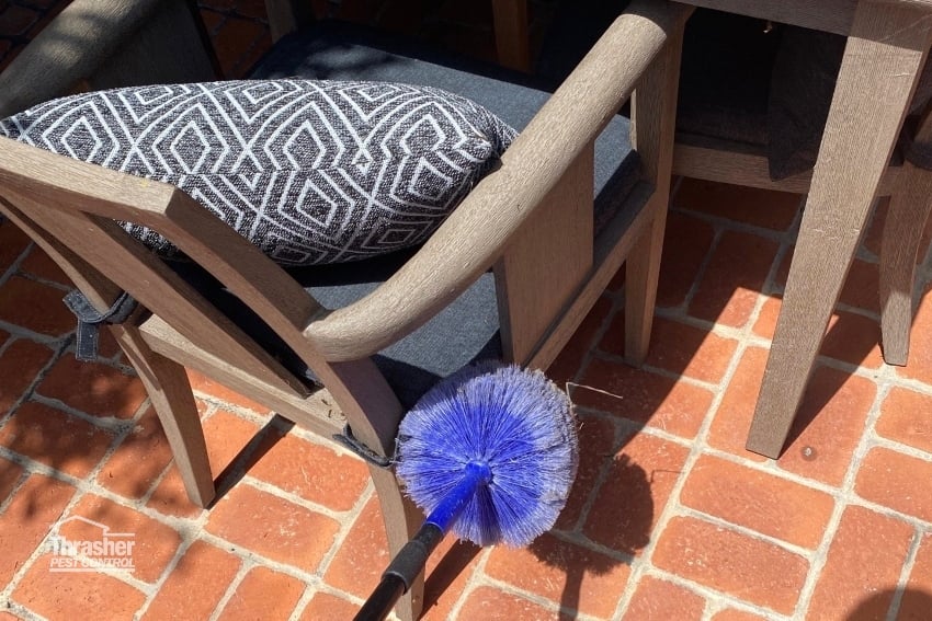 La_Jolla_Pest_Control_Spider_dewebbing_on_patio_furniture