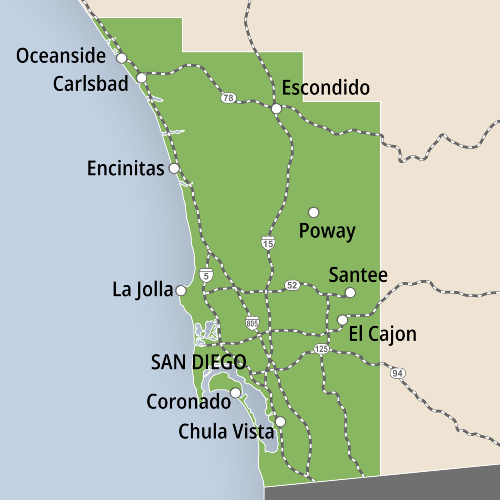 san diego service area map