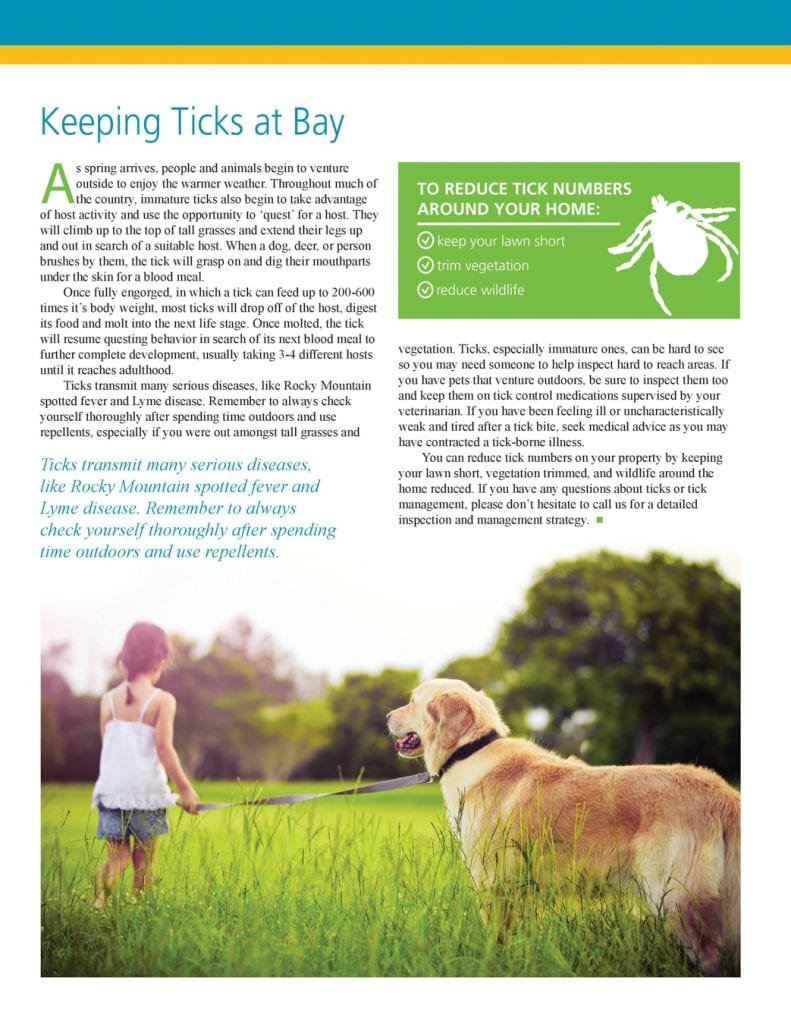 2019 Pest Gazette Page 3 - Keeping Ticks at Bay